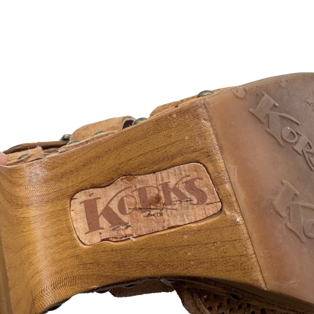 Korks Women's Brown Suede X-Strap Sandals - Size - Picture 10 of 13